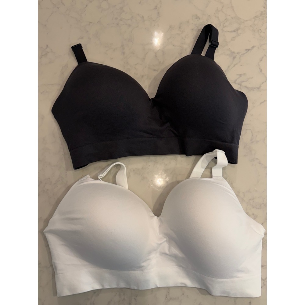 Truekind Supportive Comfort Wireless Shaping Bra
 2 Pack Black White Size 2XL